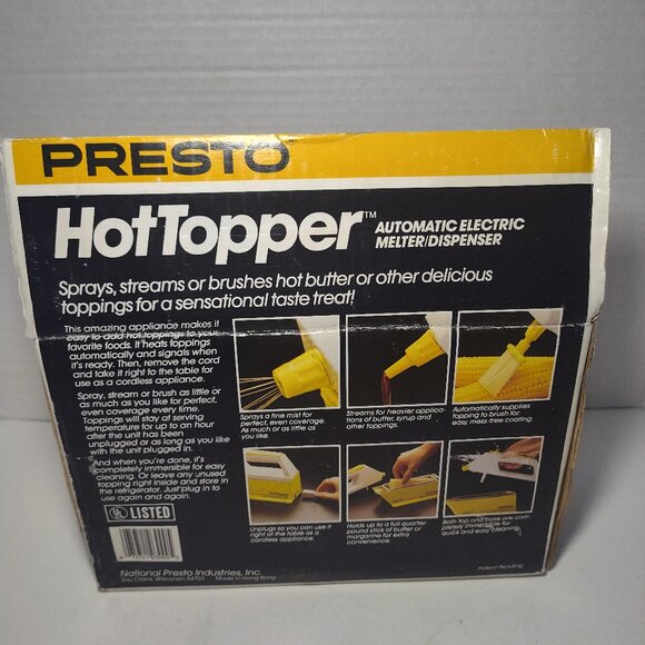 VINTAGE PRESTO ELECTRIC HOT TOPPER BUTTER SPRAYER POPCORN COMPLETE NEW/SEALED - Picture 6 of 6